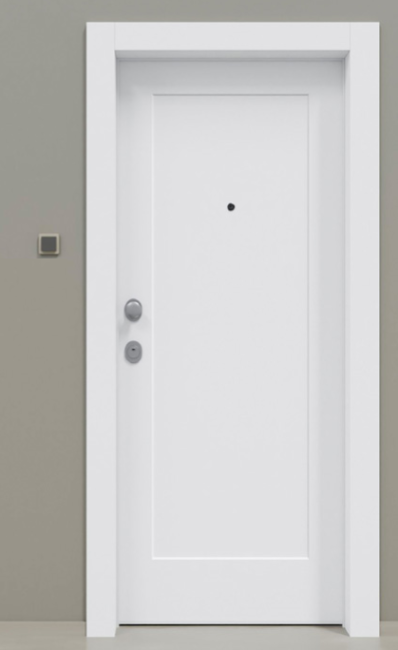 Puerta acorazada moderna lacado blanco 1CL