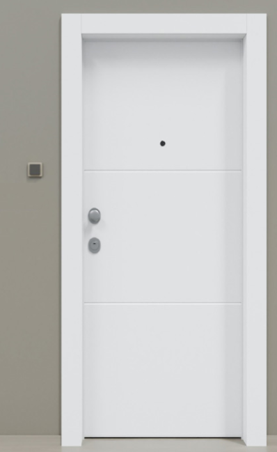 Puerta acorazada moderna lacado blanco 2R