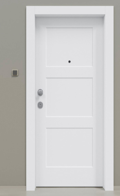 Puerta acorazada moderna lacado blanco 3CL