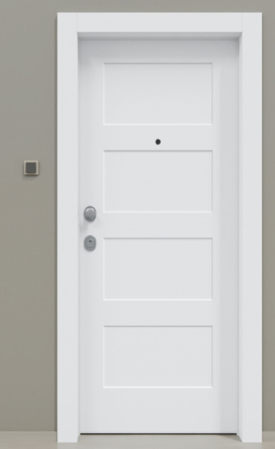 Puerta acorazada moderna lacado blanco 4CL