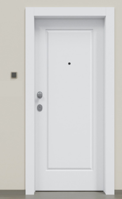 Puerta acorazada clásica lacado blanco 1pr