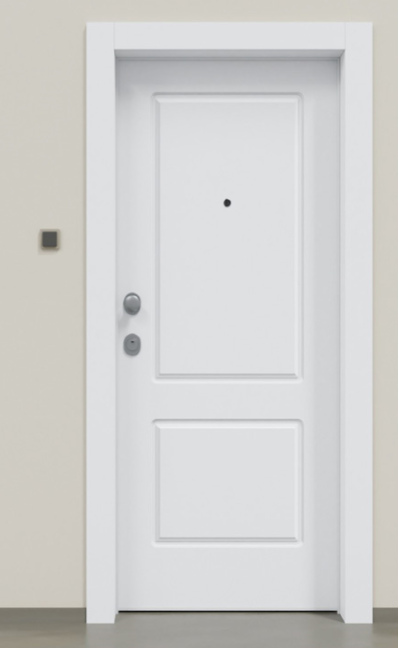 Puerta acorazada clásica lacado blanco 2C