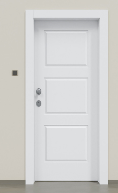 Puerta acorazada clásica lacado blanco 3CR