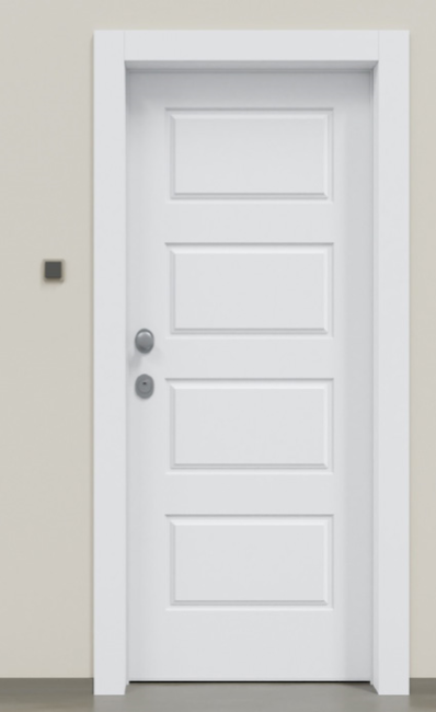 Puerta acorazada clásica lacado blanco 4CR