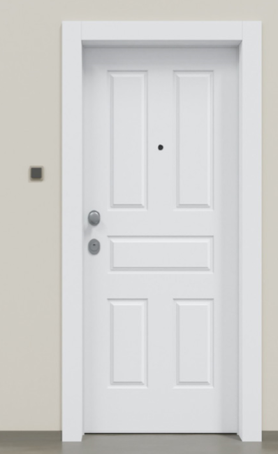 Puerta acorazada clásica lacado blanco 5BR