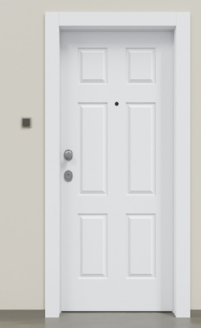 Puerta acorazada clásica lacado blanco 6BR