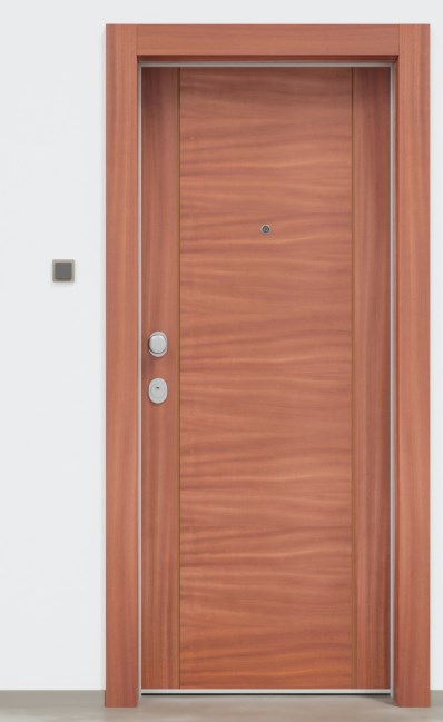 Puerta acorazada contemporánea en madera liso FAJ 2R