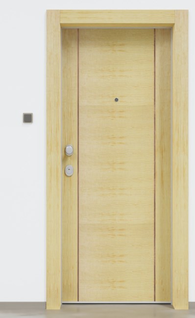 Puerta acorazada contemporánea en madera liso FAJ 2G Mad